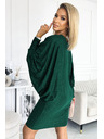 numoco Rochie tip liliac cu decolteu - verde cu sclipici