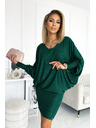 numoco Rochie tip liliac cu decolteu - verde cu sclipici