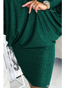 numoco Rochie tip liliac cu decolteu - verde cu sclipici
