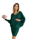 numoco Rochie tip liliac cu decolteu - verde cu sclipici