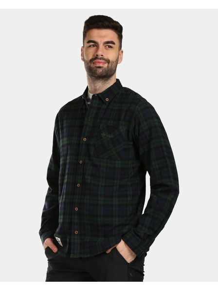 Kilpi Cămașă sport din flanel pentru bărbați Kilpi FLANNY-M Verde închis