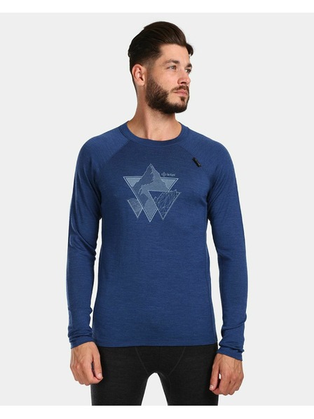 Kilpi Lenjerie termică cu mânecă lungă pentru bărbați Kilpi MAVORA TOP-M Albastru închis