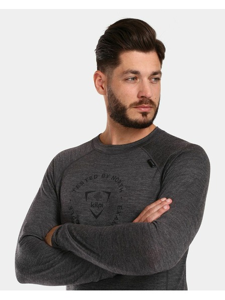 Kilpi Lenjerie termică cu mânecă lungă pentru bărbați Kilpi MAVORA TOP-M Gri închis