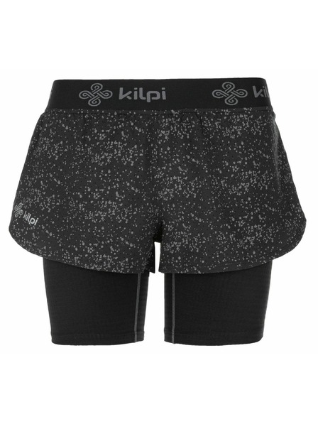 Kilpi Pantaloni scurți de alergare 2 în 1 pentru femei Kilpi BERGEN-W Negru