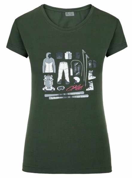 Kilpi Tricou pentru femei cu mânecă scurtă Kilpi TORNES-W Verde Închis