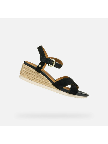Geox Sandale deschise negre pentru femei Geox Ischia Corda