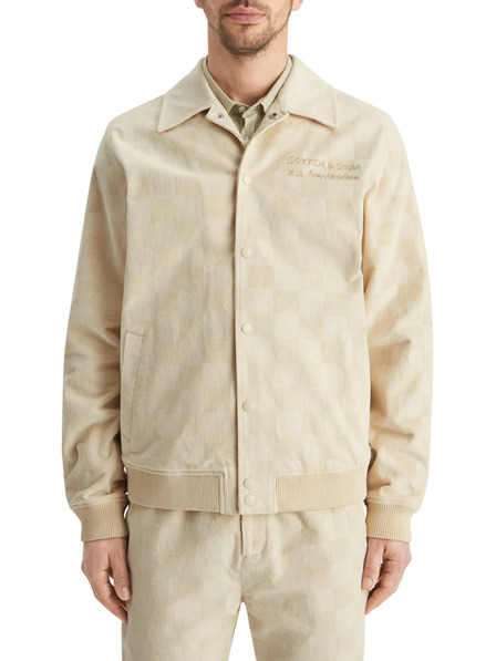 Scotch & Soda Jachetă din catifea crem pentru bărbați Scotch & Soda College