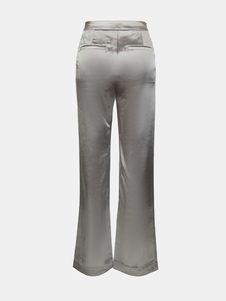 Orsay Pantaloni de damă argintii din satin ORSAY