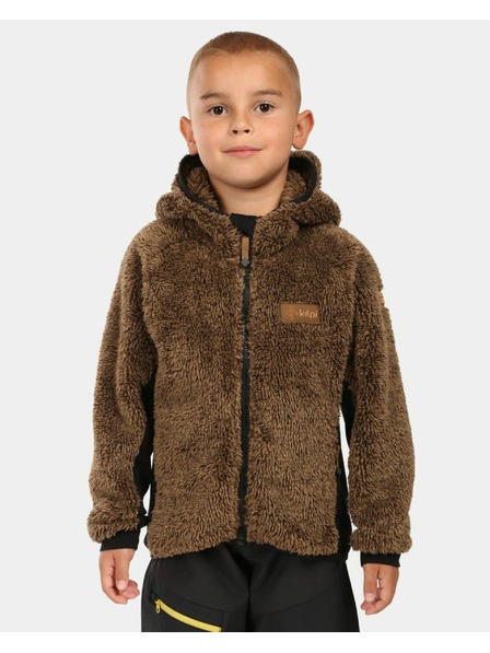 Kilpi Hanorac de fleece pufos cu glugă pentru băieți Kilpi NORKA-JB Maro