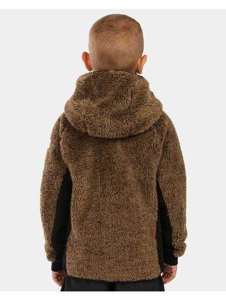 Kilpi Hanorac de fleece pufos cu glugă pentru băieți Kilpi NORKA-JB Maro