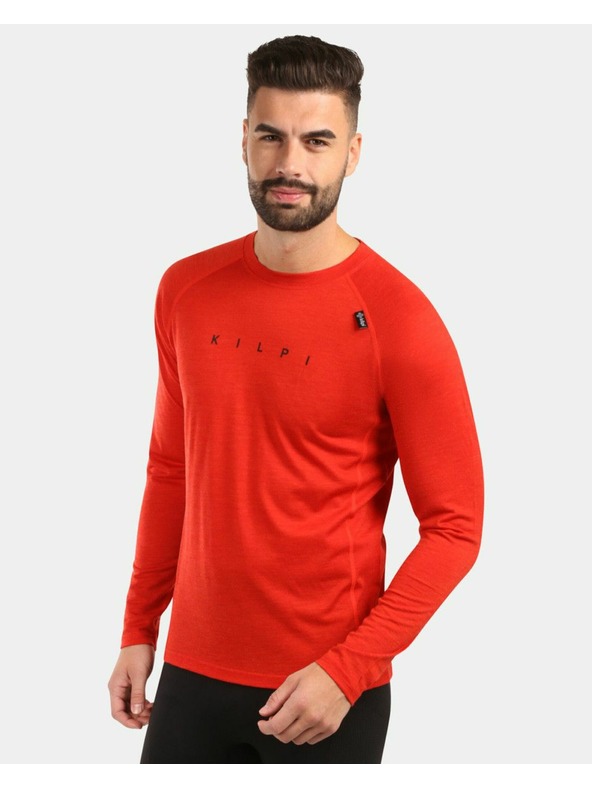 Kilpi Tricou termic din MERINO WOOL cu mânecă lungă pentru bărbați Kilpi MAVORA TOP-M Roșu