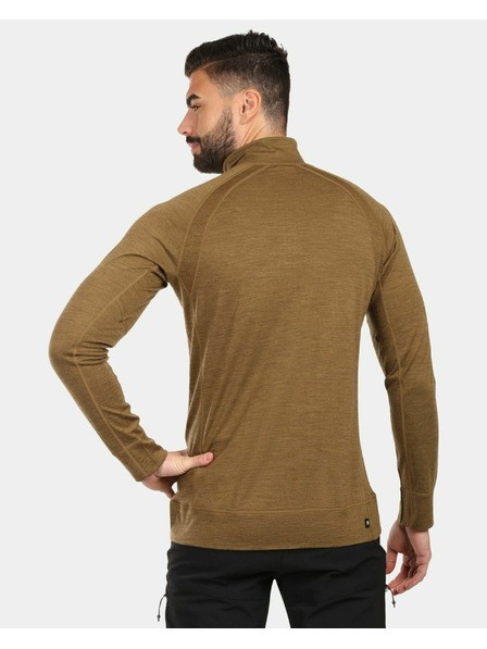 Kilpi Tricou termic cu mânecă lungă din MERINO WOOL pentru bărbați Kilpi JAGER-M Maro