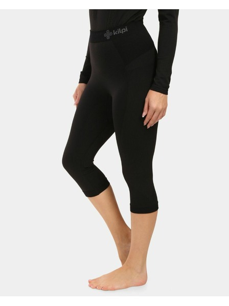 Kilpi Pantaloni termo 3/4 fără cusături pentru femei Kilpi LINE-W Negru