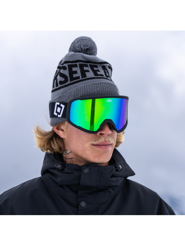Horsefeathers Ochelari snowboard Huck - negru/verde oglindă