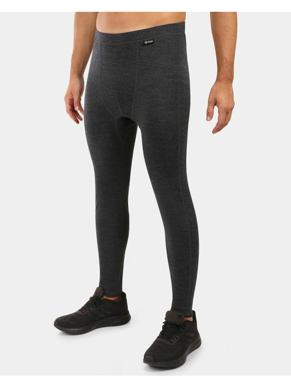 Kilpi Pantaloni termo din LÂNĂ MERINO pentru bărbați Kilpi MAVORA BOTTOM-M Negru