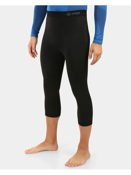 Kilpi Pantaloni termo 3/4 fără cusături pentru bărbați Kilpi NIELO-M Negru