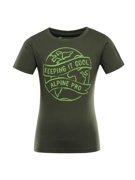 ALPINE PRO Tricou din bumbac organic pentru copii ALPINE PRO ECOMO 2 rifle green varianta pc