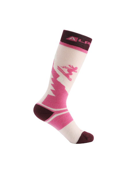ALPINE PRO Șosete de schi pentru copii din lână merino ALPINE PRO SKYRO mov deschis