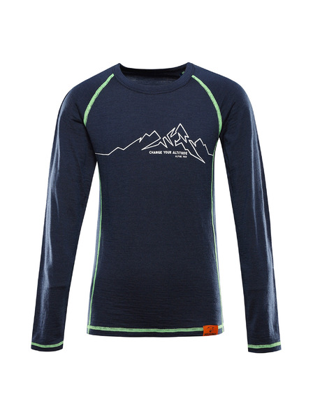 ALPINE PRO Tricou merino pentru copii ALPINE PRO MERENO moonlit ocean varianta pa