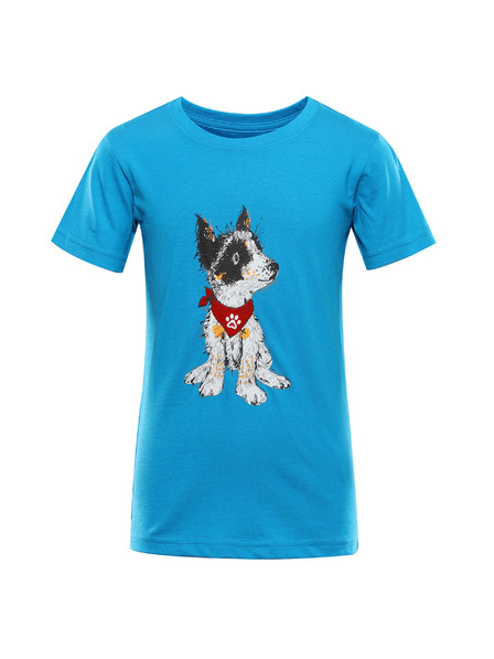 ALPINE PRO Tricou din bumbac organic pentru copii ALPINE PRO ECOMO 3 neon atomic blue varianta pb