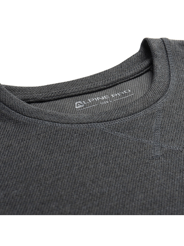ALPINE PRO Tricou bărbătesc cu mânecă lungă ALPINE PRO BREK gri închis adevărat