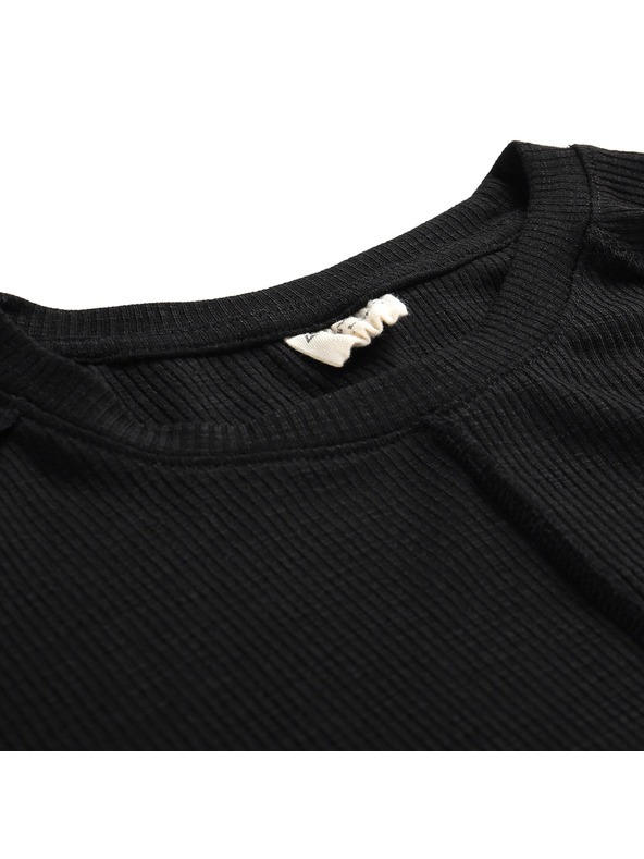 ALPINE PRO Tricou bărbătesc cu mânecă lungă ALPINE PRO LERET negru