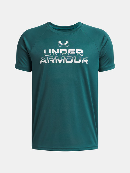 Under Armour Tricou pentru băieți Under Armour UA Tech Split Wordmark SS-GRN
