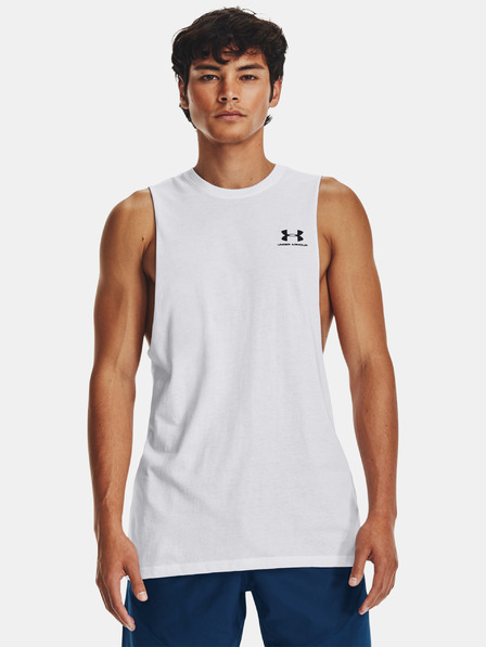 Under Armour Maiou pentru bărbați Under Armour UA LEFT CHEST CUT OFF TANK-WHT