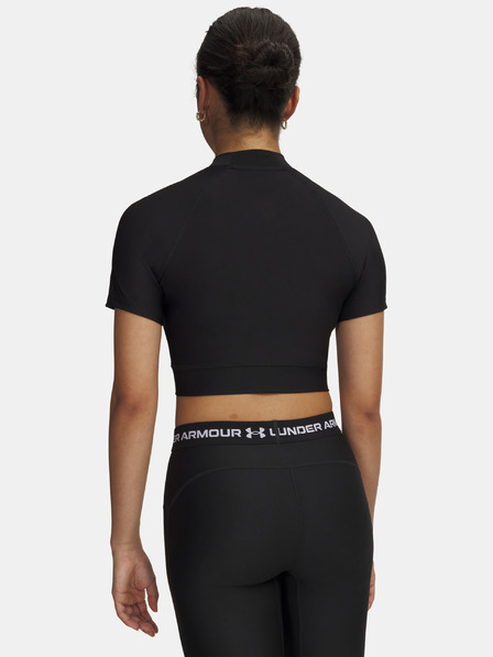 Under Armour Tricou damă Under Armour HeatGear Crop Mock SS-BLK