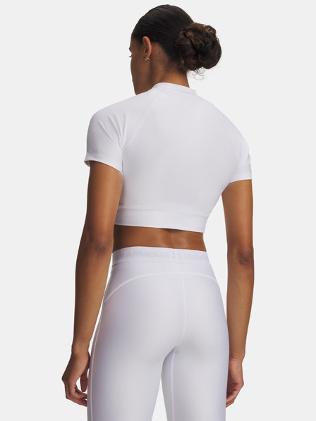 Under Armour Tricou damă Under Armour HeatGear Crop Mock SS-WHT