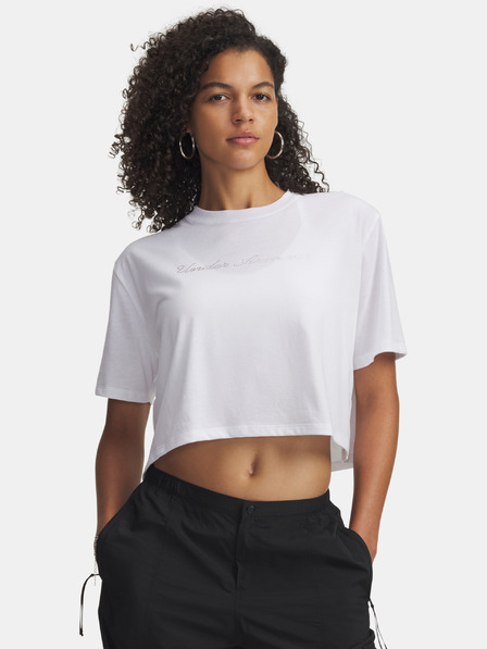 Under Armour Tricou damă Under Armour UA W WM CROP SS-WHT