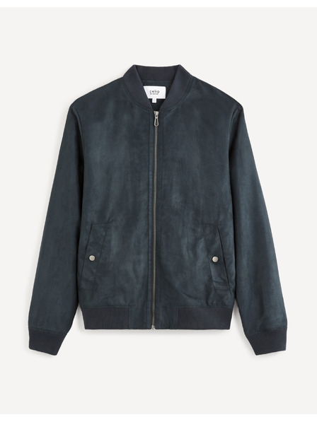 Celio Bomber albastru închis pentru bărbați, finisaj din piele întoarsă Celio Budain