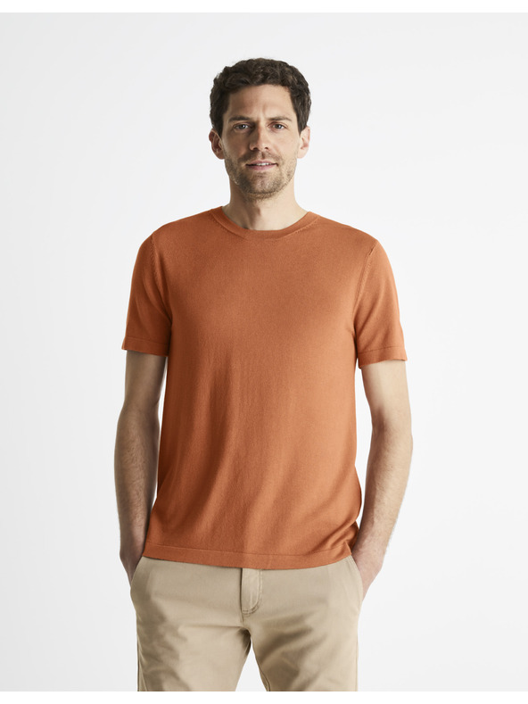 Celio Tricou basic maroniu pentru bărbați Celio Be1stee