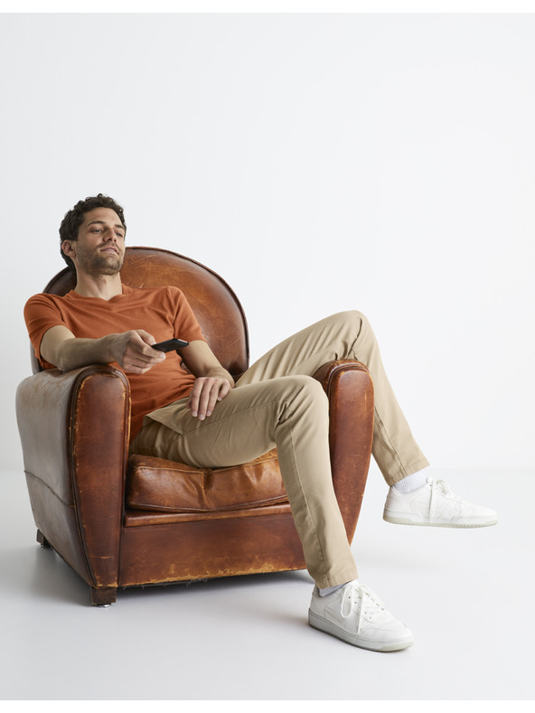 Celio Tricou basic maroniu pentru bărbați Celio Be1stee