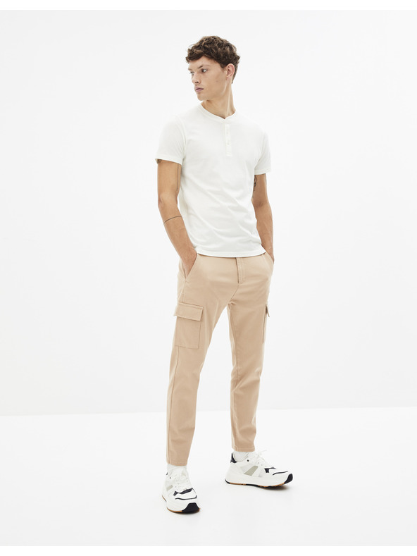 Celio Pantaloni scurți bej cu buzunare pentru bărbați Celio Cargo Ronar