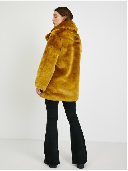 Orsay Palton de damă mustar blană artificiala ORSAY