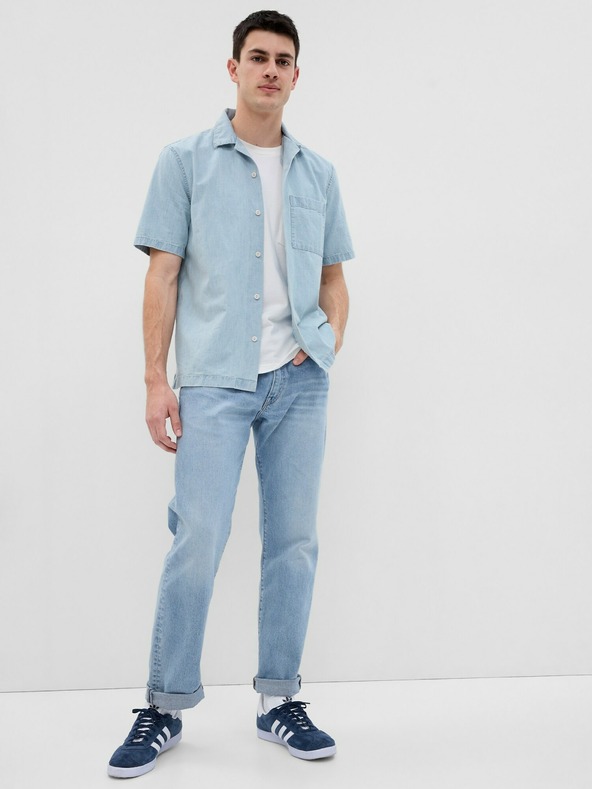 GAP Cămașă chambray cu mânecă scurtă GAP
