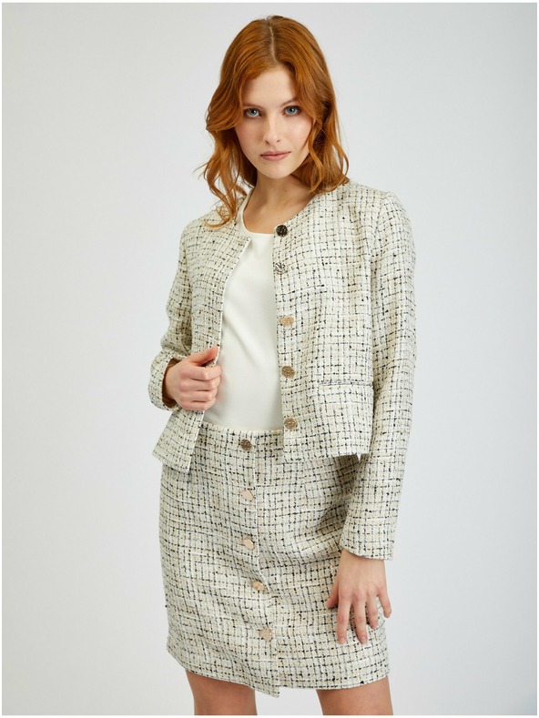 Orsay Jachetă de damă crem cu model ORSAY