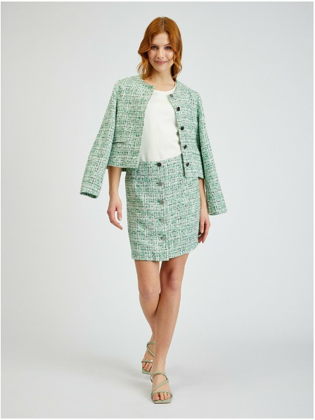 Orsay Fustă de damă verde din tweed ORSAY