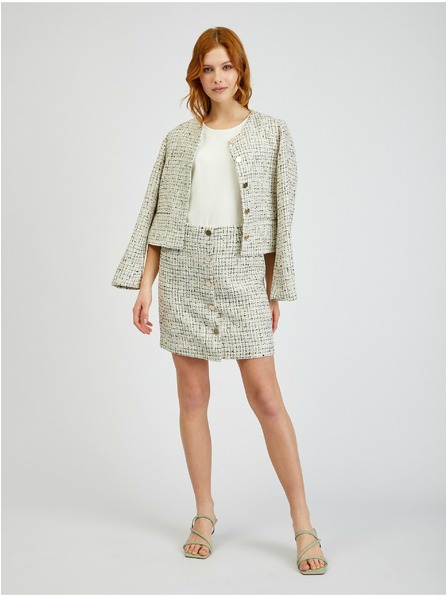 Orsay Fustă de damă bej din tweed ORSAY