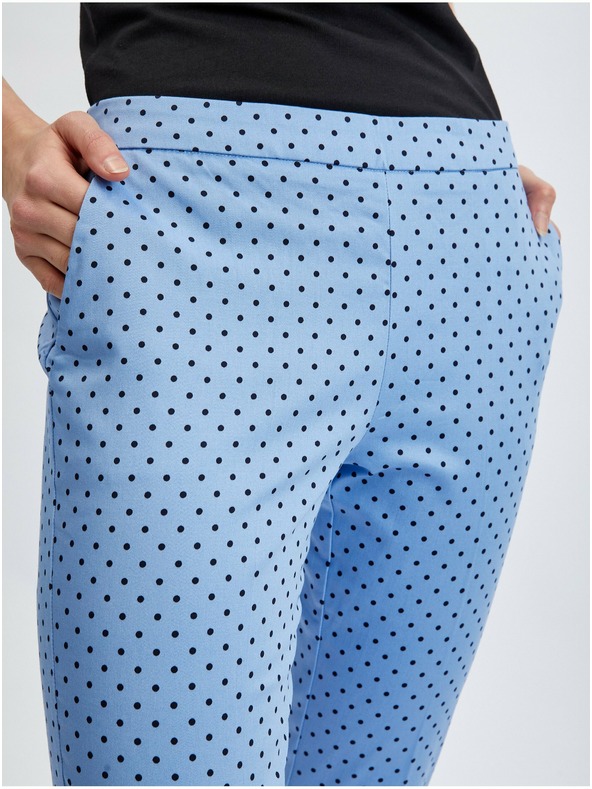 Orsay Pantaloni trei sferturi de damă albaștri cu buline ORSAY