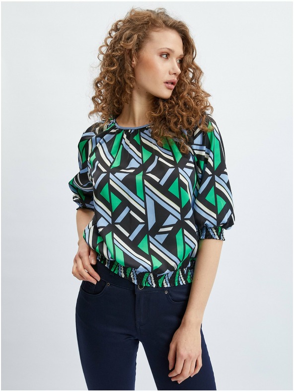 Orsay Bluză de damă cu model negru-verde ORSAY