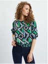 Orsay Bluză de damă cu model negru-verde ORSAY