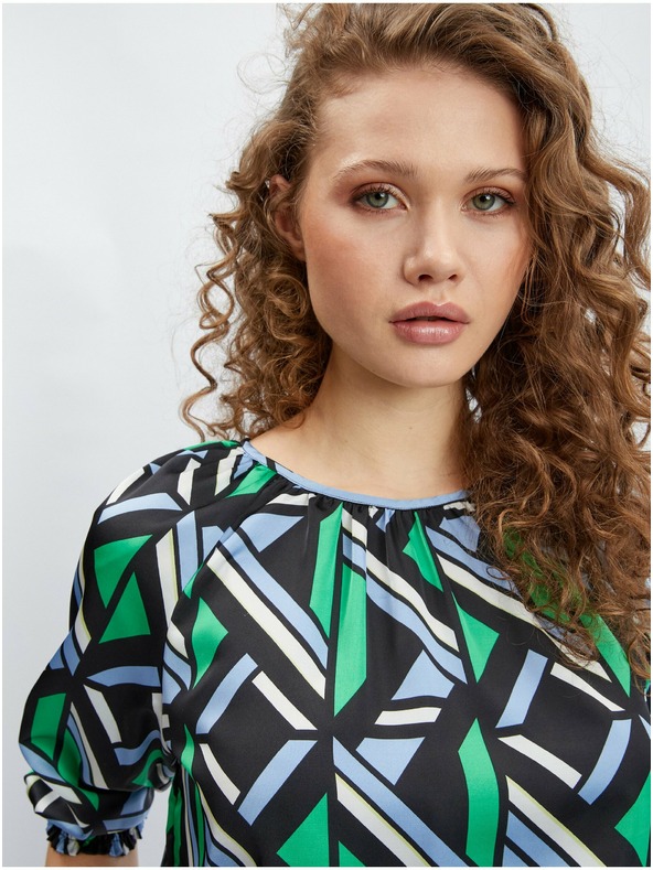 Orsay Bluză de damă cu model negru-verde ORSAY