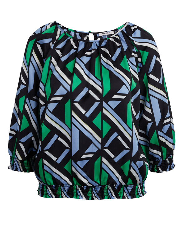 Orsay Bluză de damă cu model negru-verde ORSAY
