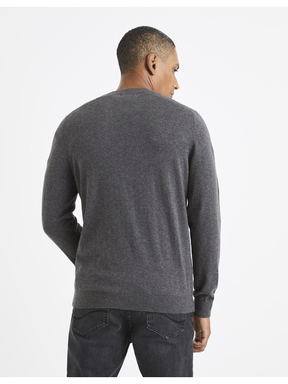Celio Pulover basic gri pentru bărbați Celio