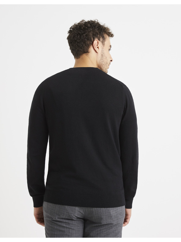 Celio Pulover basic negru pentru bărbați Celio