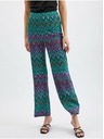 Orsay Pantaloni de damă cu model roz-verde ORSAY