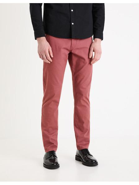 Celio Pantaloni chino burgundy pentru bărbați Celio Tocharles