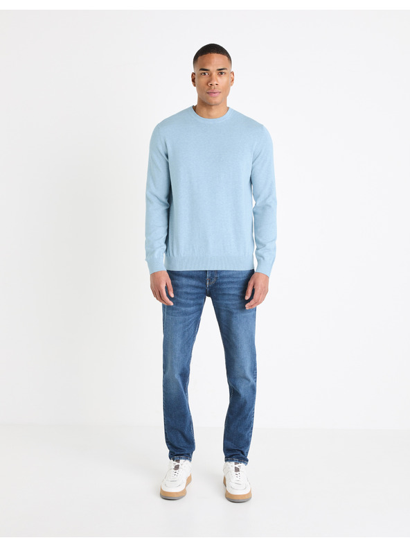 Celio Pulover basic bărbați albastru deschis Celio Decoton